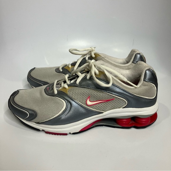 Nike shox Allegria sneakers white gray pink women’s size 9.5 activewear athletic - Picture 3 of 10